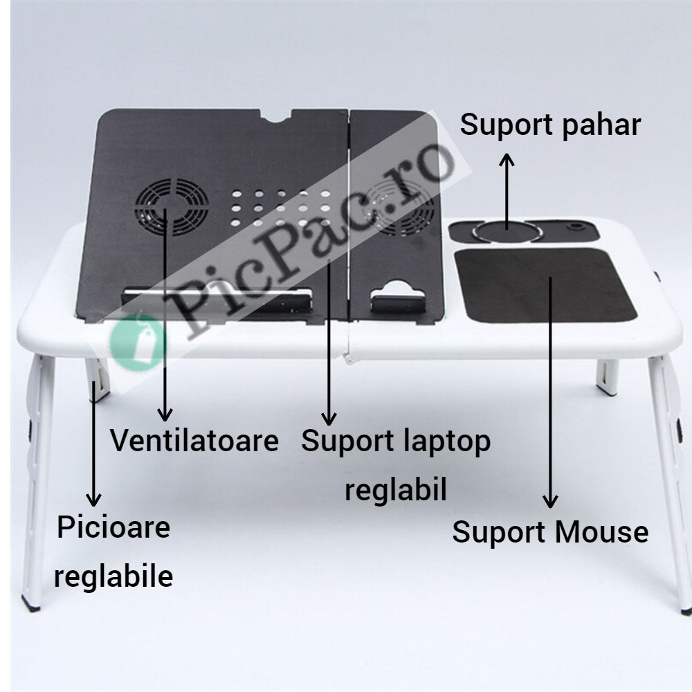 Lichidare de stoc.  Masuta reglabila pentru laptop, cu 2 coolere si USB