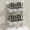 Suport multifunctional, cu 2 polite, pentru depozitare, pentru baie sau bucatarie