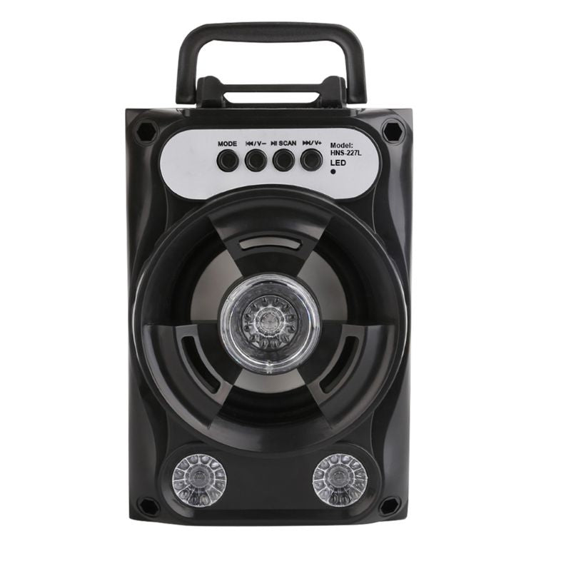 Boxa portabila bluetooth, disco, cu lumini, USB, card si radio