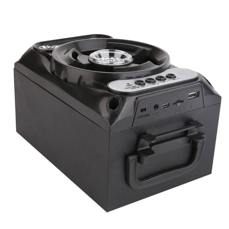 Boxa portabila bluetooth, disco, cu lumini, USB, card si radio