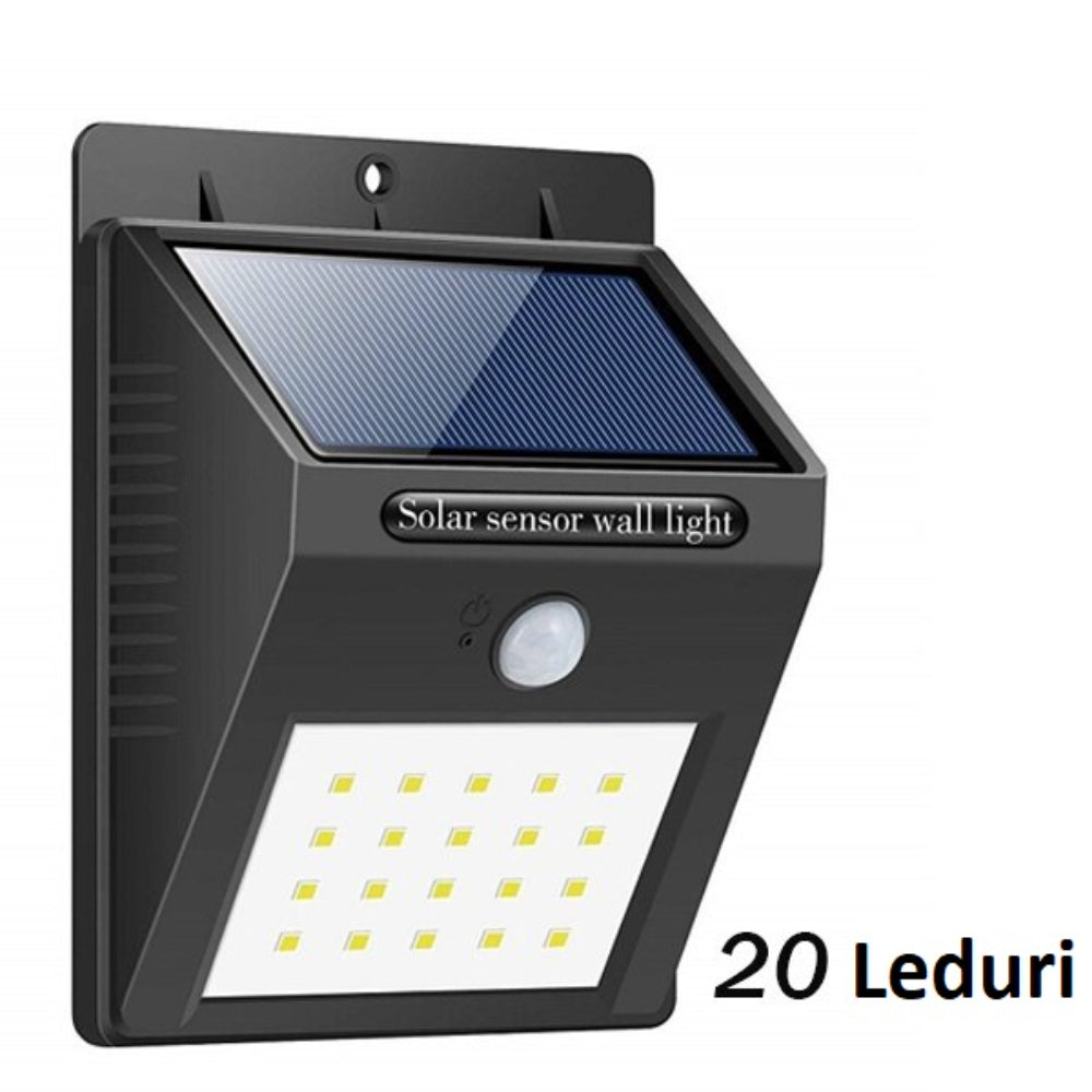 Set 2 x Lampi LED cu incarcare solara si senzor de miscare