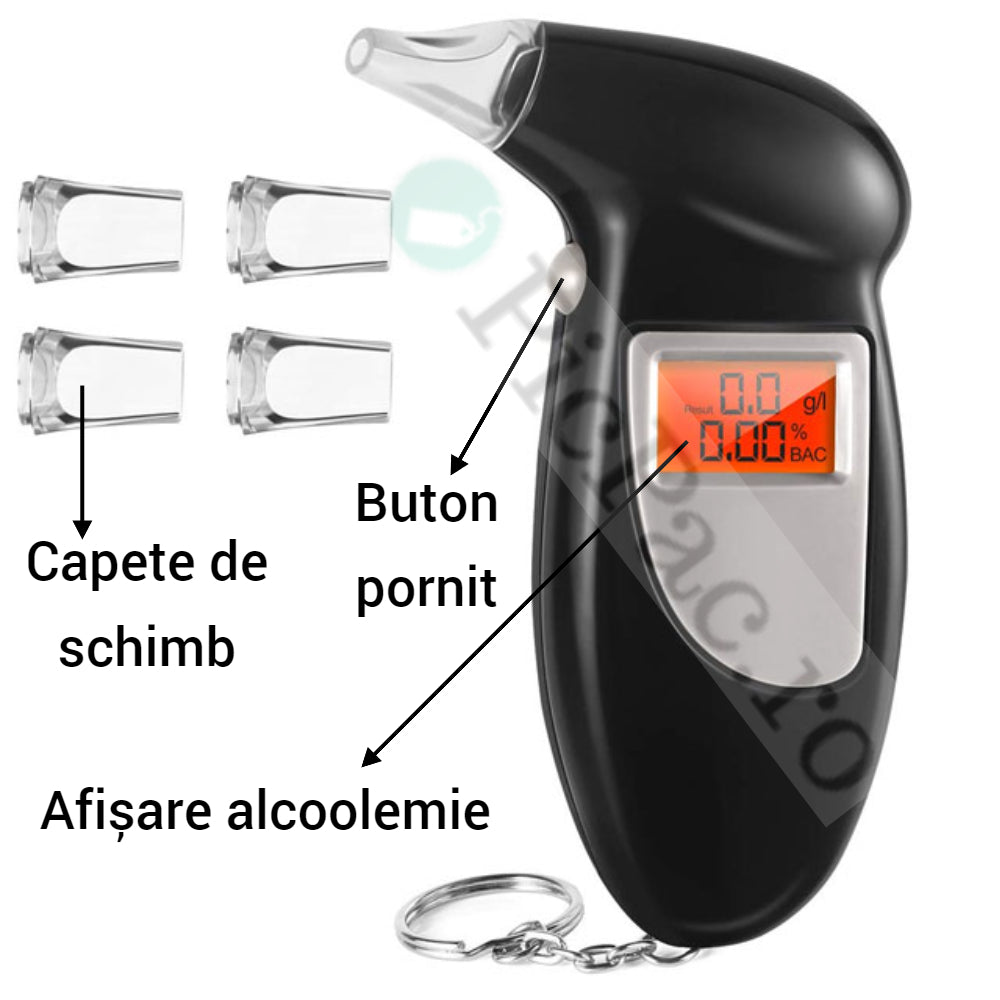 Lichidare de stoc. Alcooltest digital cu 4 capete de rezerva