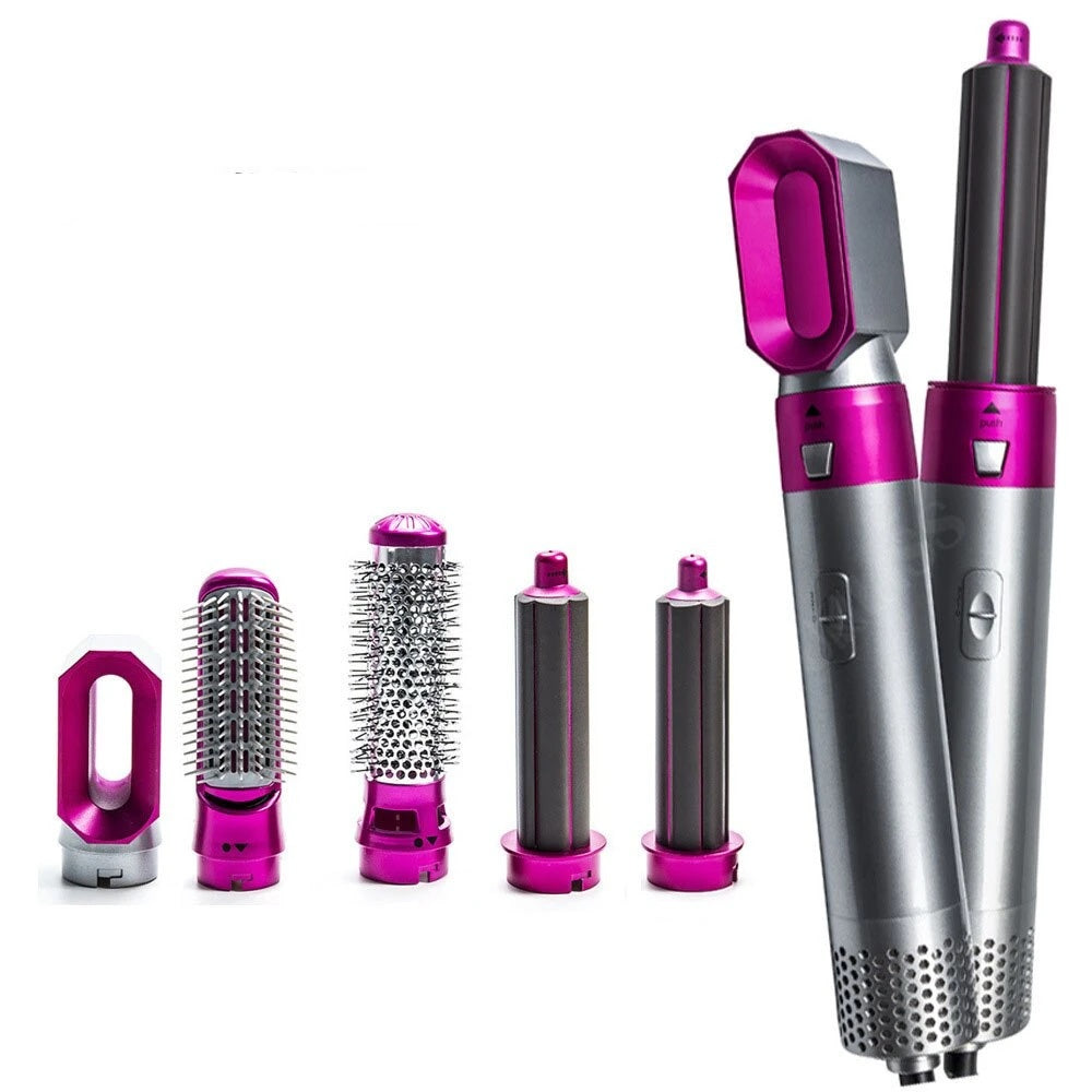 Lichidare de stoc. Perie de par 5 in 1 multifunctionala, cu aer cald si multiple accesorii incluse