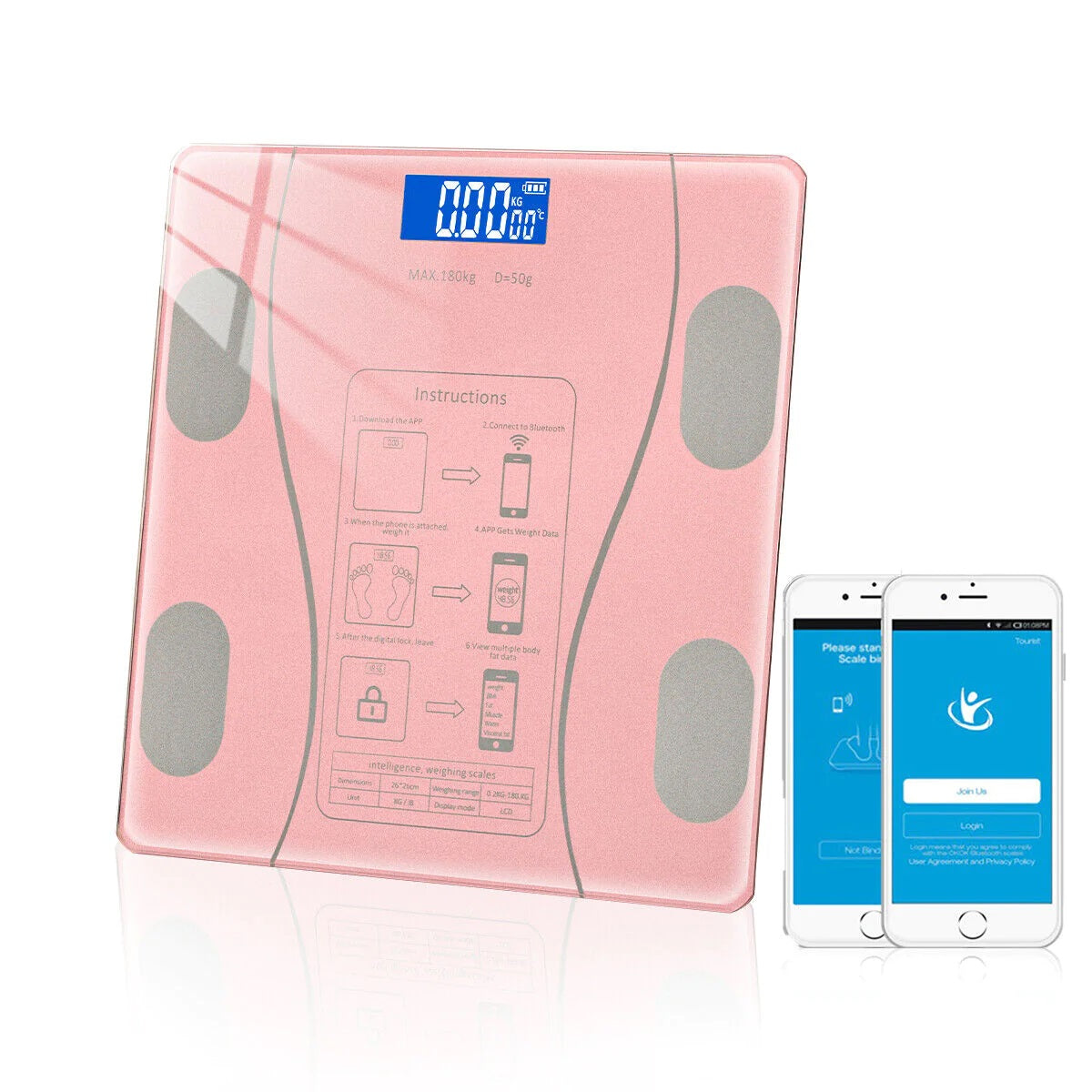 Cantar corporal cu ecran digital inteligent si aplicatie Smart