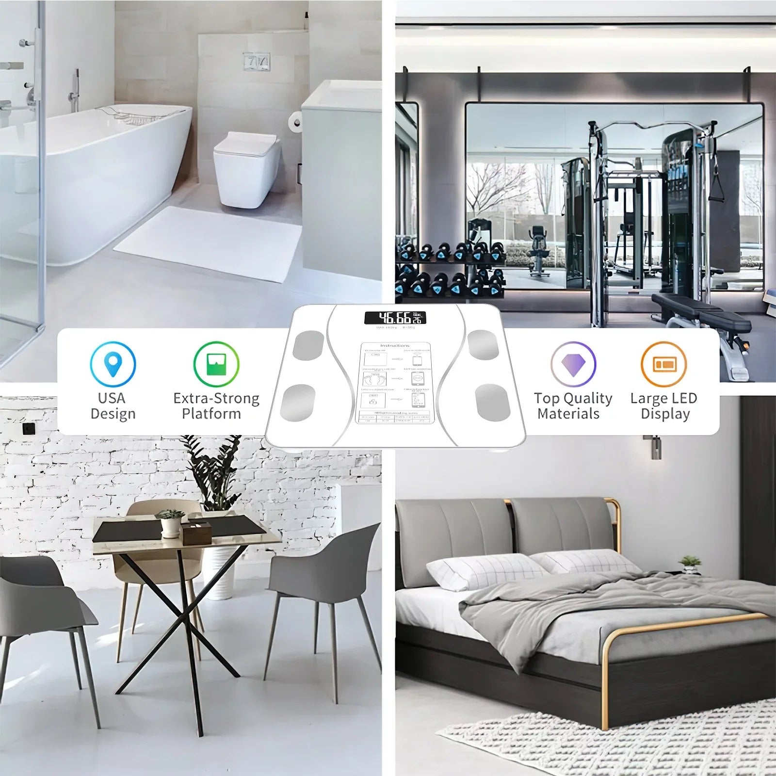 Cantar corporal cu ecran digital inteligent si aplicatie Smart